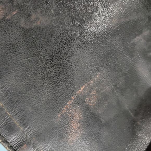 Vintage Motorcycle Jacket Leather Distressed Biker Asymmetric Zip 50s Size Small - Picture 7 of 16